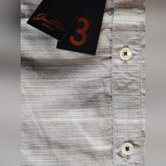 Good Man Brand Gray Short Sleeve Button Down Shirt NWT - Picture 5 of 6